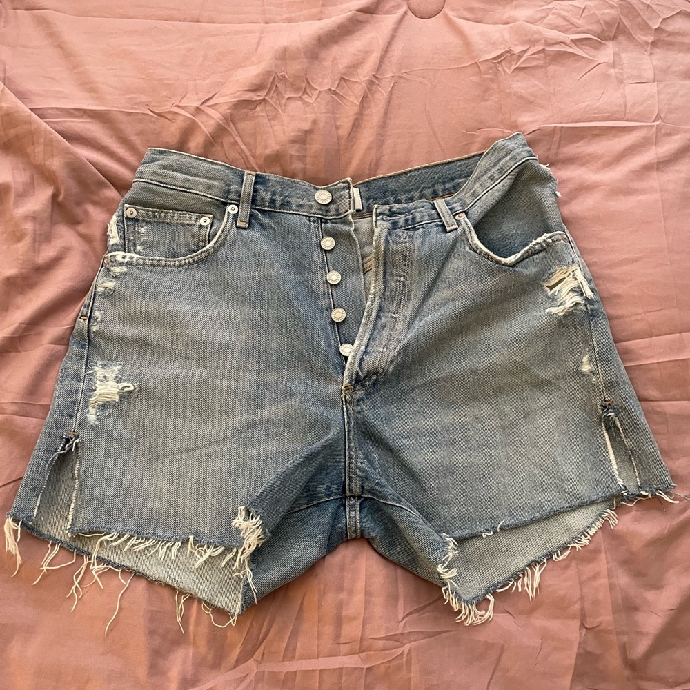 EUC Agolde distressed jean shorts Jaden 28